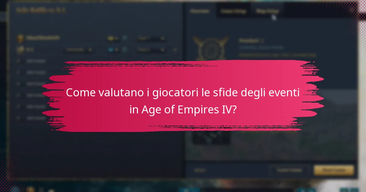Come valutano i giocatori le sfide degli eventi in Age of Empires IV?