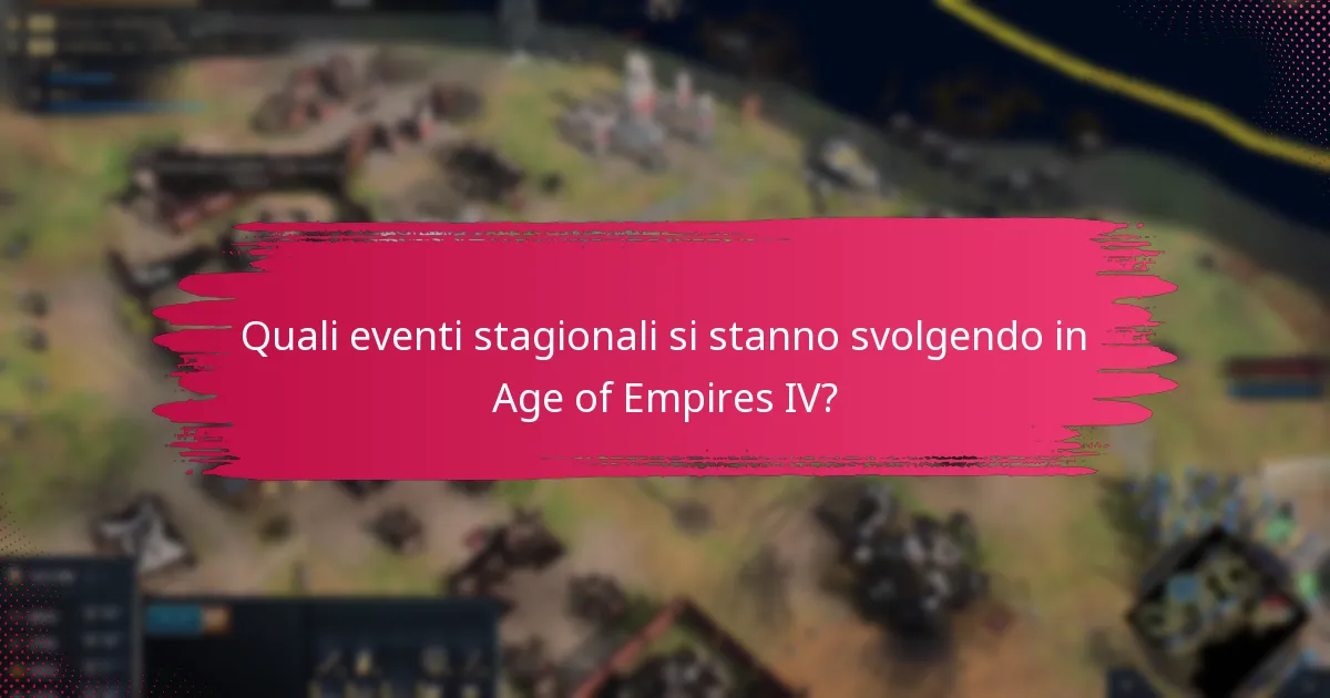 Quali eventi stagionali si stanno svolgendo in Age of Empires IV?