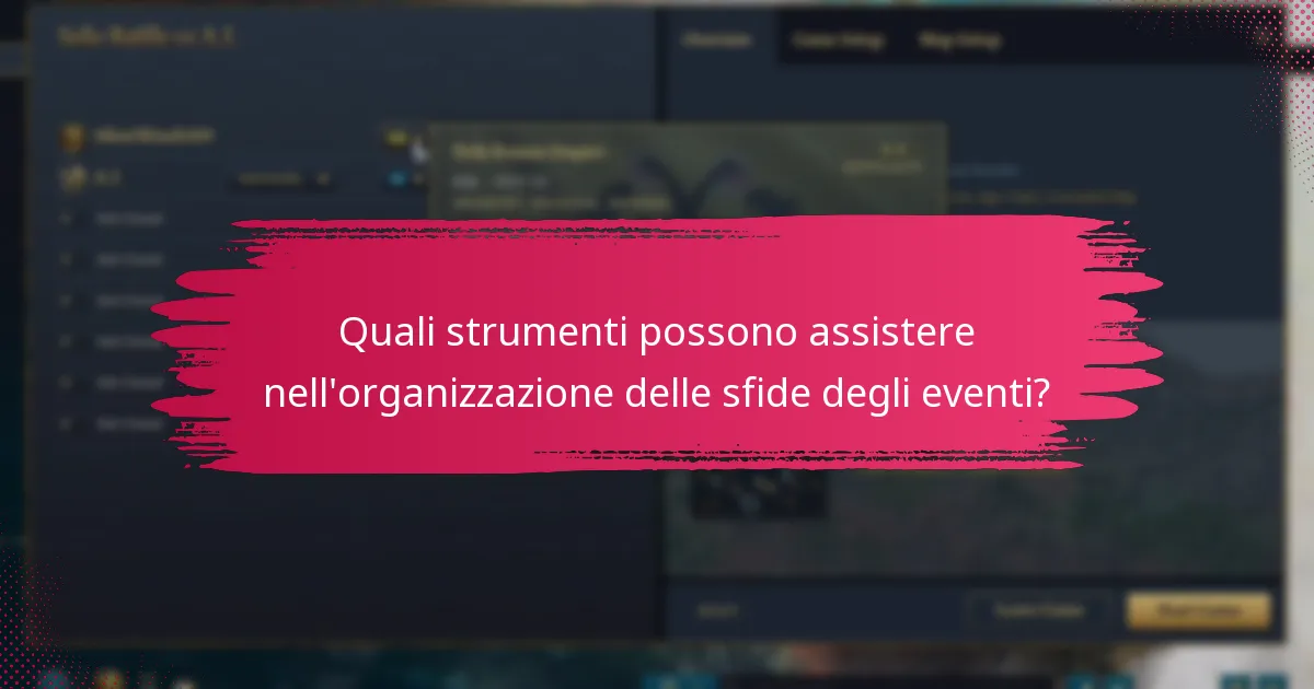Quali strumenti possono assistere nell’organizzazione delle sfide degli eventi?